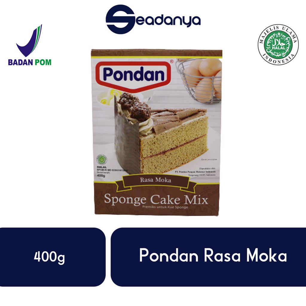 Pondan Sponge Cake Mix rasa Moka 400g Premiks untuk Kue Sponge Halal MUI BPOM - Harga Promo