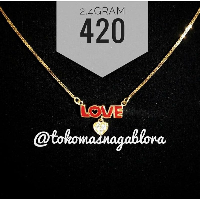 KALUNG LIONTIN LOVE MATA EMAS 420