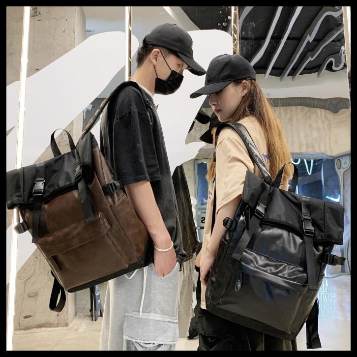 TAS RANSEL KULIT PRIA TAS PRIA TAS KULIT PRIA BACKPACK PRIA BOSTON - HITAM