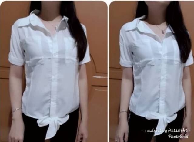 KEMEJA TALI /KEMEJA POLOS TALI WANITA-GESER-REALPICT