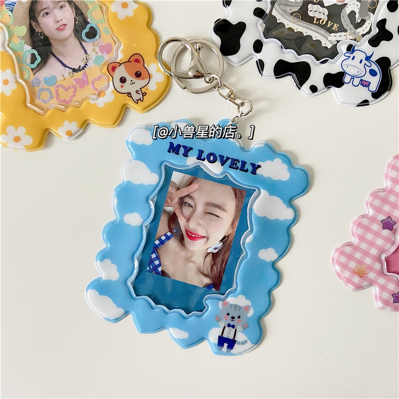 Star card 3 Inch 4 inch photo pendant key ring decoration bag card set meal card certificate card clip