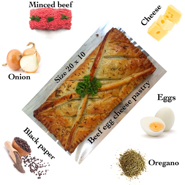 

Beef egg cheese pastry