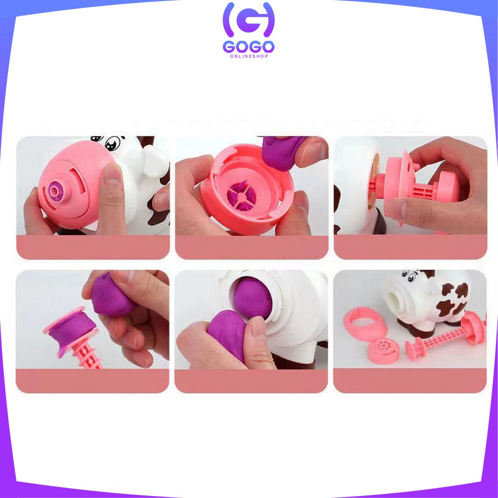 GOGO-M281 Mainan Edukasi Anak Plastisin Bentuk Sapi Cow Dream Clay / Maenan Set Lilin Tanah Liat Toys Kids