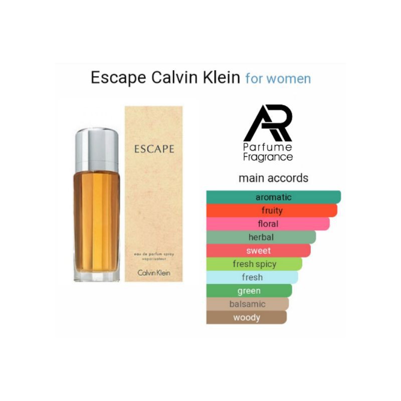 ARparfum - ESCAPE WOMAN - BEST SELLER for WOMAN !! 99% Aroma Original,Lembut dan Tahan lama