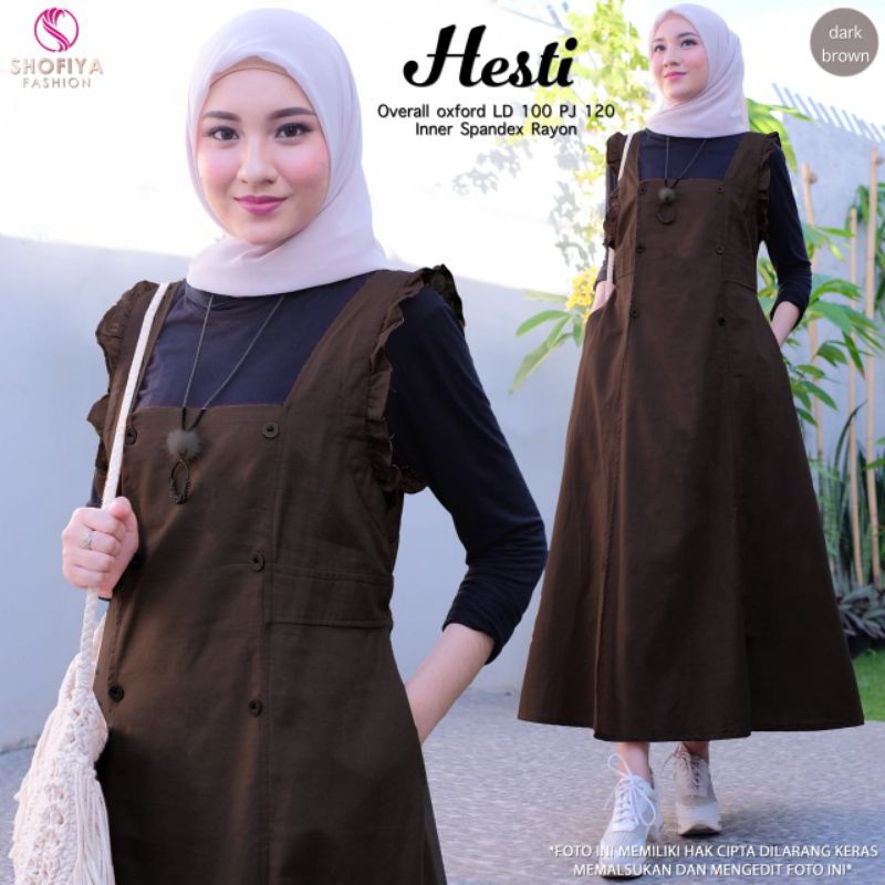 Hesti Overall | Hesti Overall Terbaru | Hesti Overall Plus Inner | Jumsuit Set Rok Shofiya