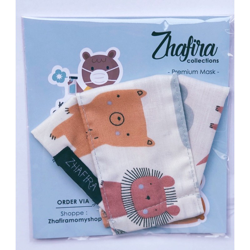 Masker anak 3D 3ply / Masker anak safari mocca 3D 3ply