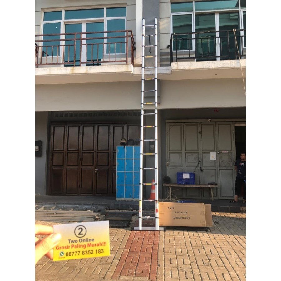 Tangga Lipat Aluminium Teleskopik 6.2M Single Telescopic Ladder 6.2 M