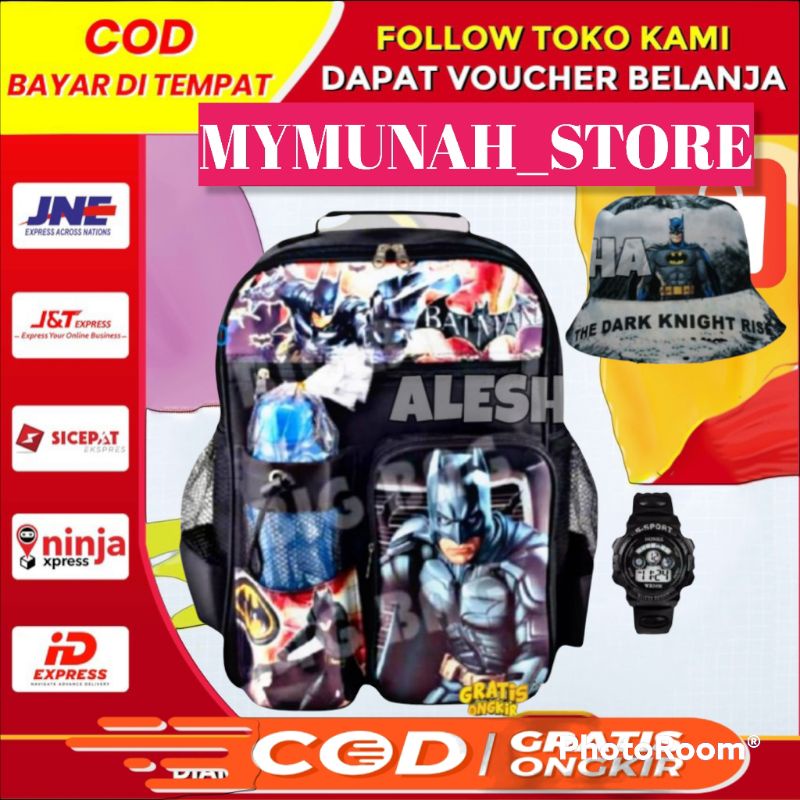 TAS BATMAN CAPTEN AMERIKA/TAS SEKOLAH SD TK/GRATIS BOTOL