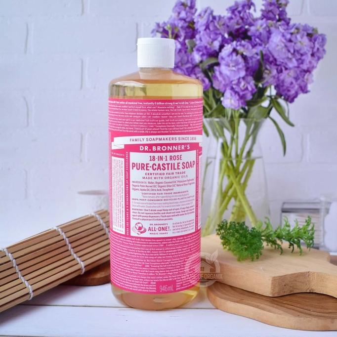 

Dr Bronner's Organic Rose Castile Liquid Soap - 946 Ml