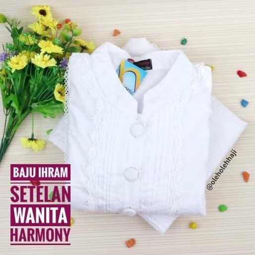 Setelan Baju Ihram Ihrom Wanita Harmony Katun Perlengkapan Haji Umroh