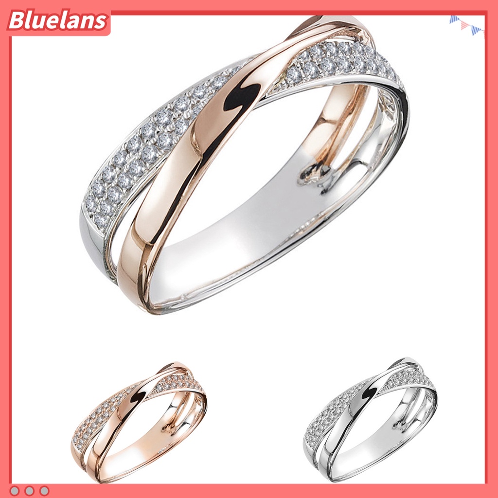 Cincin Bentuk X Dua Warna Untuk Wanita