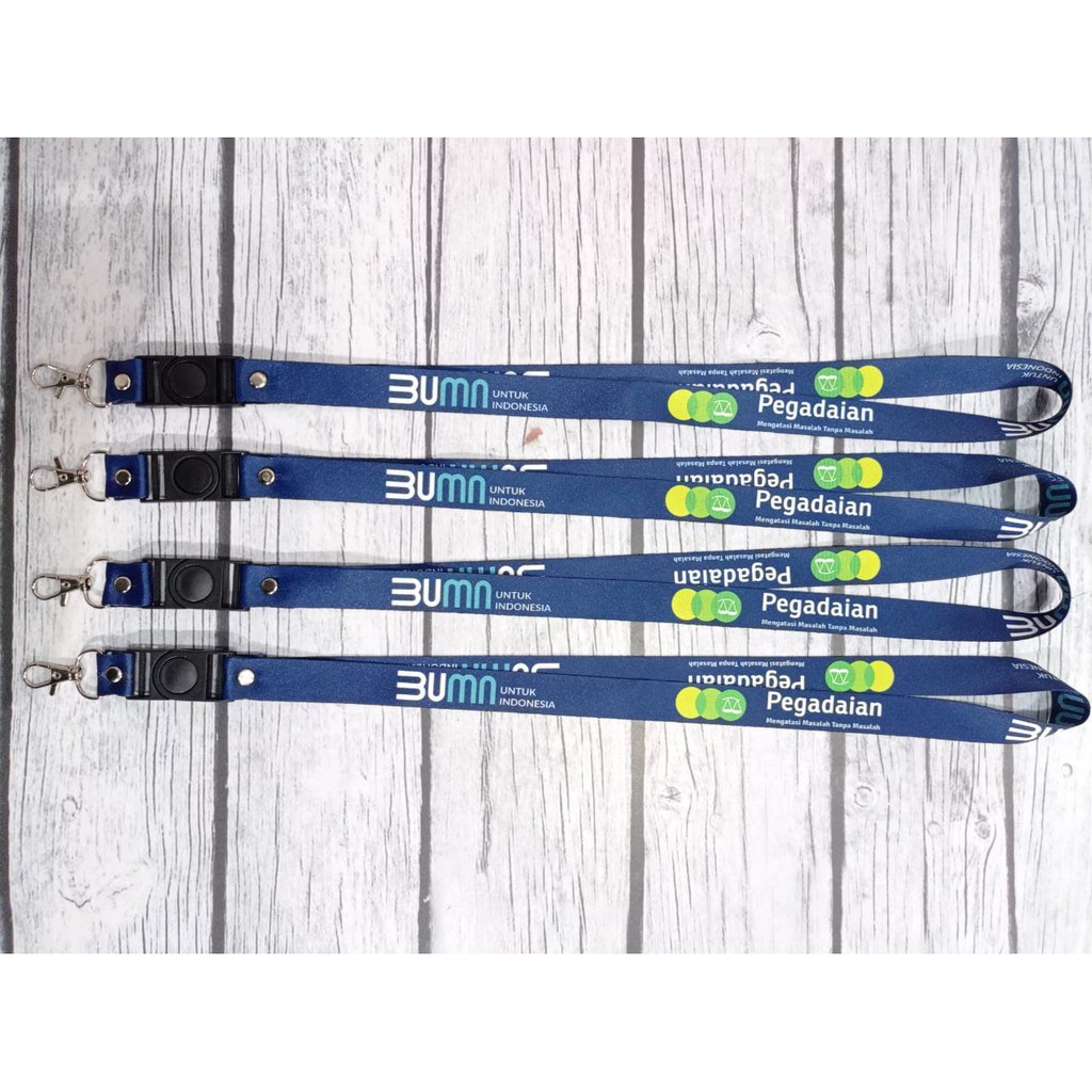 

BISA SATUAN Lanyard BUMN / Bumn Pegadaian cetak 2 sisi ukuran 2cm Lanyard Custom Satuan murah