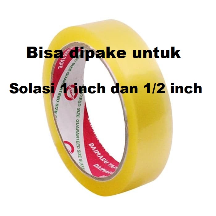 

Tape Dispenser Solasi Pemotong Lakban Tempat selotip 1 inch / 1/2 inch