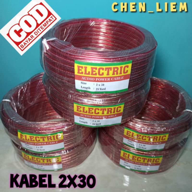 1 Roll Kabel transparant 2x30 25yard / kabel Berkualitas Serabut Tebal