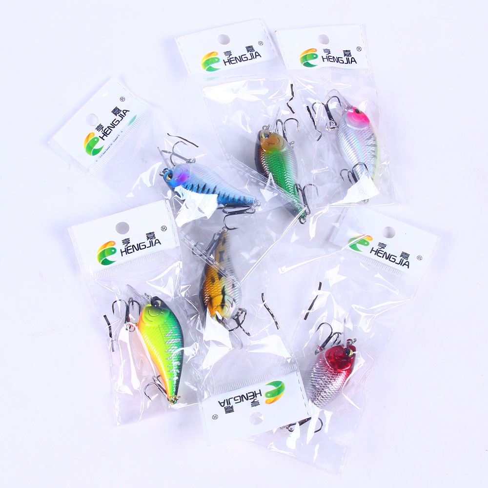 HENGJIA 6pcs 7CM 9.5G Crank Fishing Lures Wobbler Floating Artificial plastic Hard Bait Trout Crankbait Bass Pike Fishing Tackle