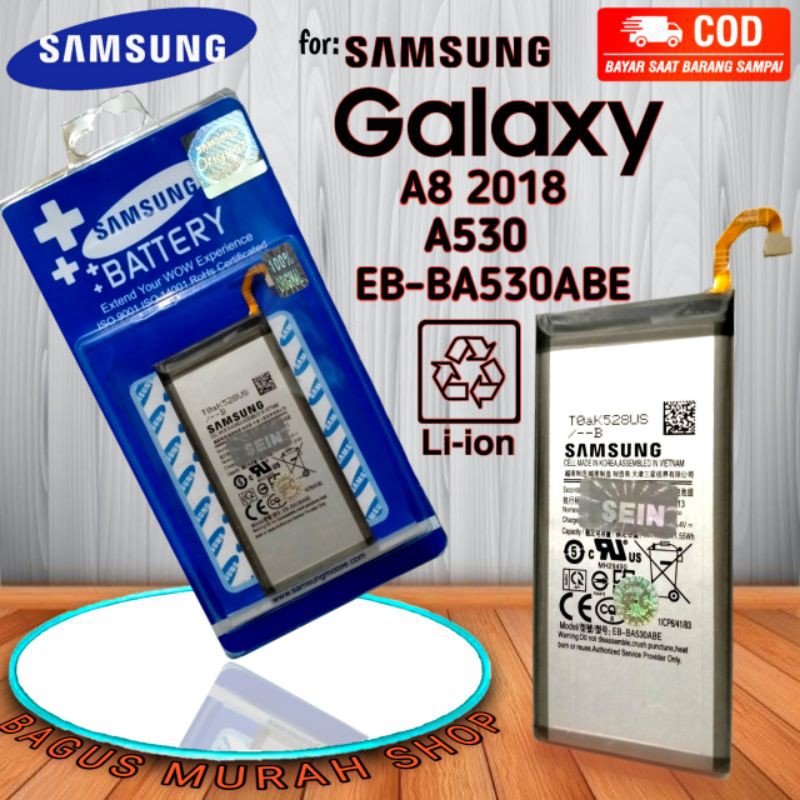 BATRE BATERAI BATTERY SAMSUNG GALAXY A8 2018 A530 BATRAI HANDPHONE EB-BA530ABE ORIGINAL SEIN 100%