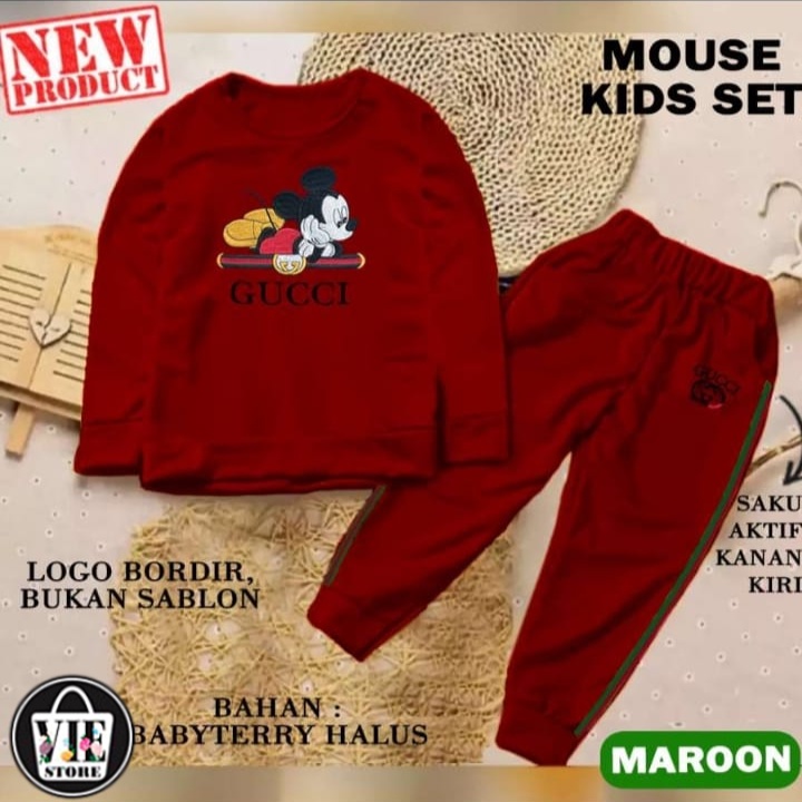 Baju Anak TRAINING SET MICKEY MOUSE/1 Set/ Setelan Sepeda Anak/Training Olahraga Anak/Baju Senam