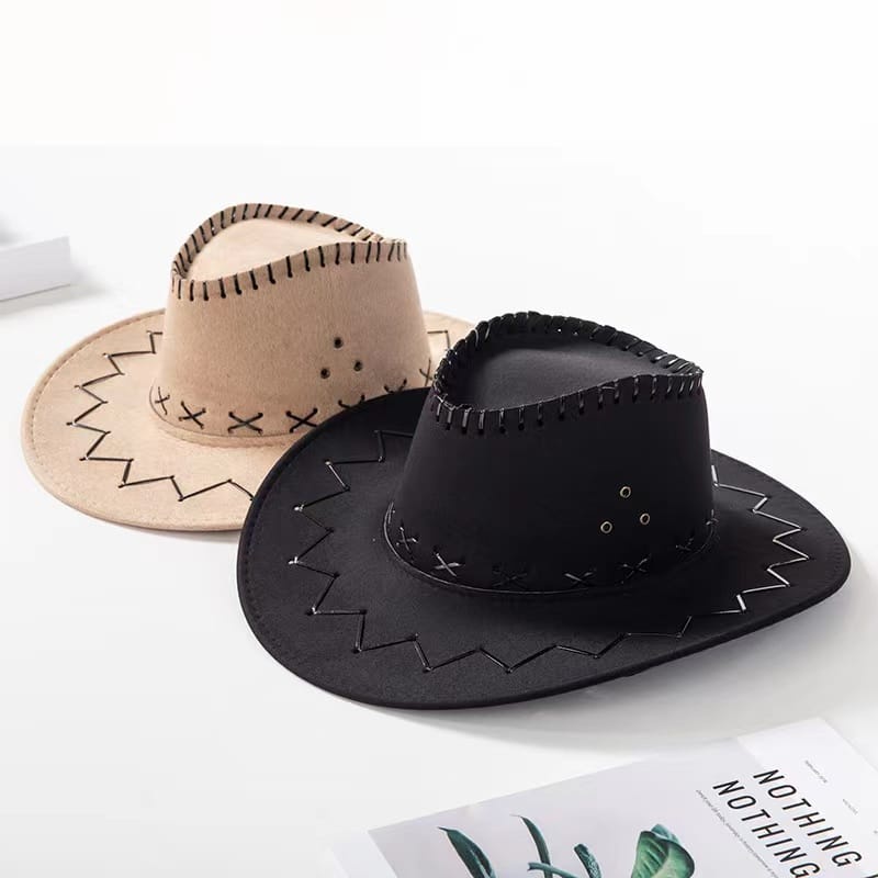 Topi Koboy / Topi Cowboy Amerika Laken Dewasa - Topi Koboy Korean Import bisa bayar di tempat