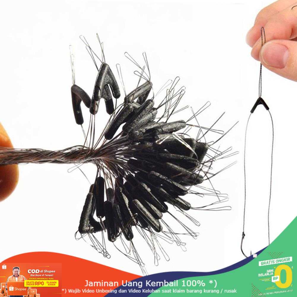 (BISA COD) RVOSTR Double Hooks Contractor Fishing Line Kail Pancing 50 PCS