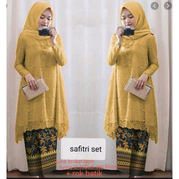 XXL JUMBO SET SAFITRI KEBAYA PREMIUM + ROK BATIK BRUKAT KEBAYA BIGSIZE XXXL