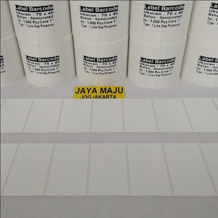 

LABEL SEMICOATED PRINTER BARCODE 70x40 70 x 40 70 MM X 40 MM 1 LINE LABEL Etiket OBAT 70x40
