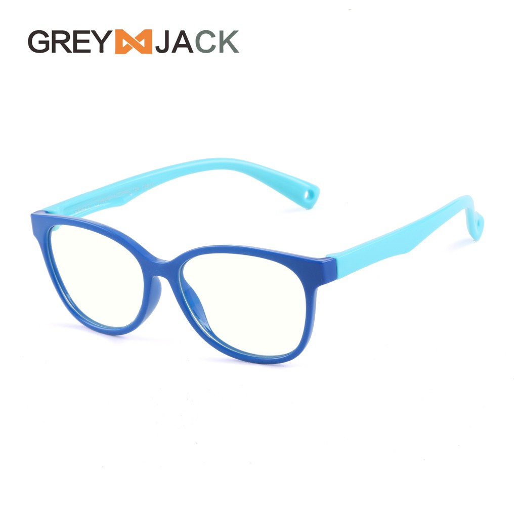 Grey Jack/Kacamata ANAK anti radiasi blueray komputer HP TV TR90/ FA8142-C28 biru muda