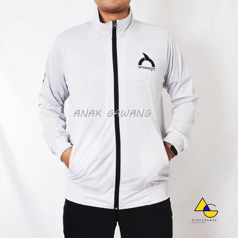 Gris Jaket Olahraga Half Zipper Anakgawang