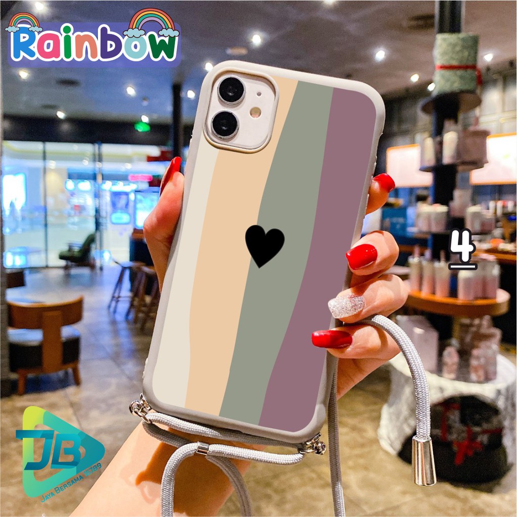 SOFTCASE SLINGCASE TALI LANYARD CANDY RAINBOW OPPO VIVO XIAOMI SAMSUNG REALME IPHONE ALL TYPE JB4764