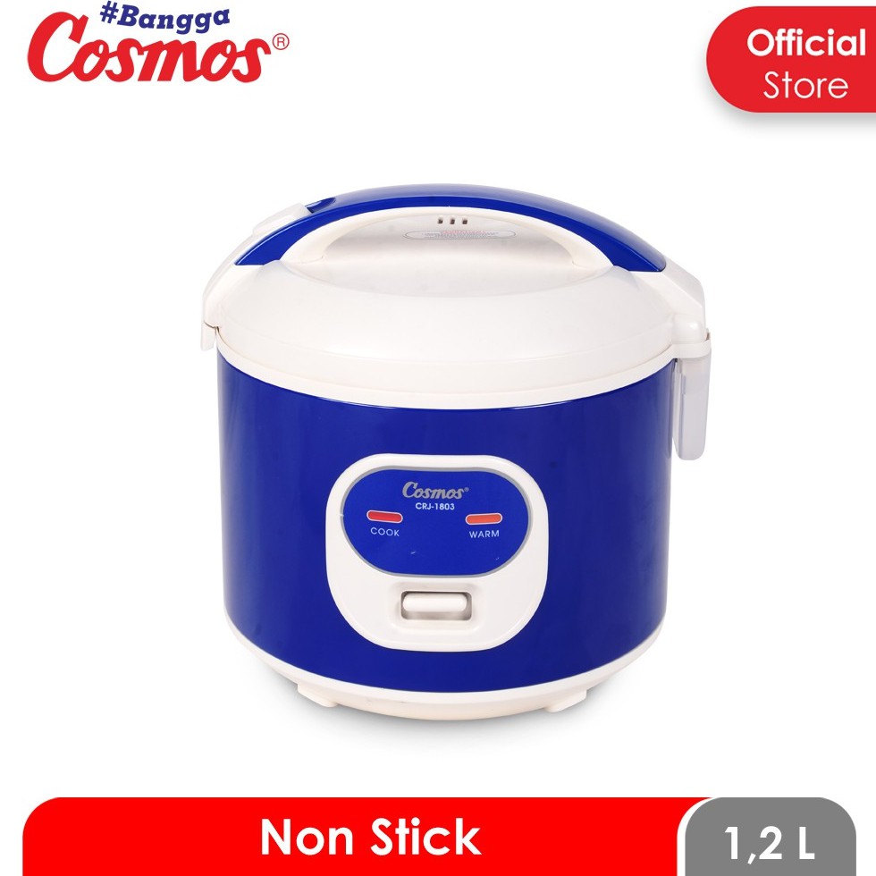 Cosmos CRJ1803 Rice Cooker Mini / Magic Com Kecil 1.2 Liter 3 in 1 Bonus Gelas Ukur dan Sendok Nasi