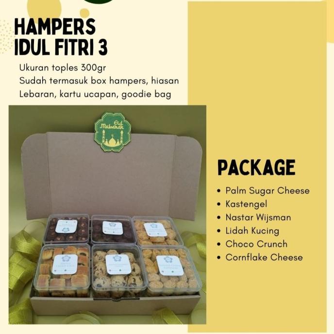 

Hampers Lebaran Idul Fitri Isi 6 Toples Kue Kering Cookies Premium Sarahasana_