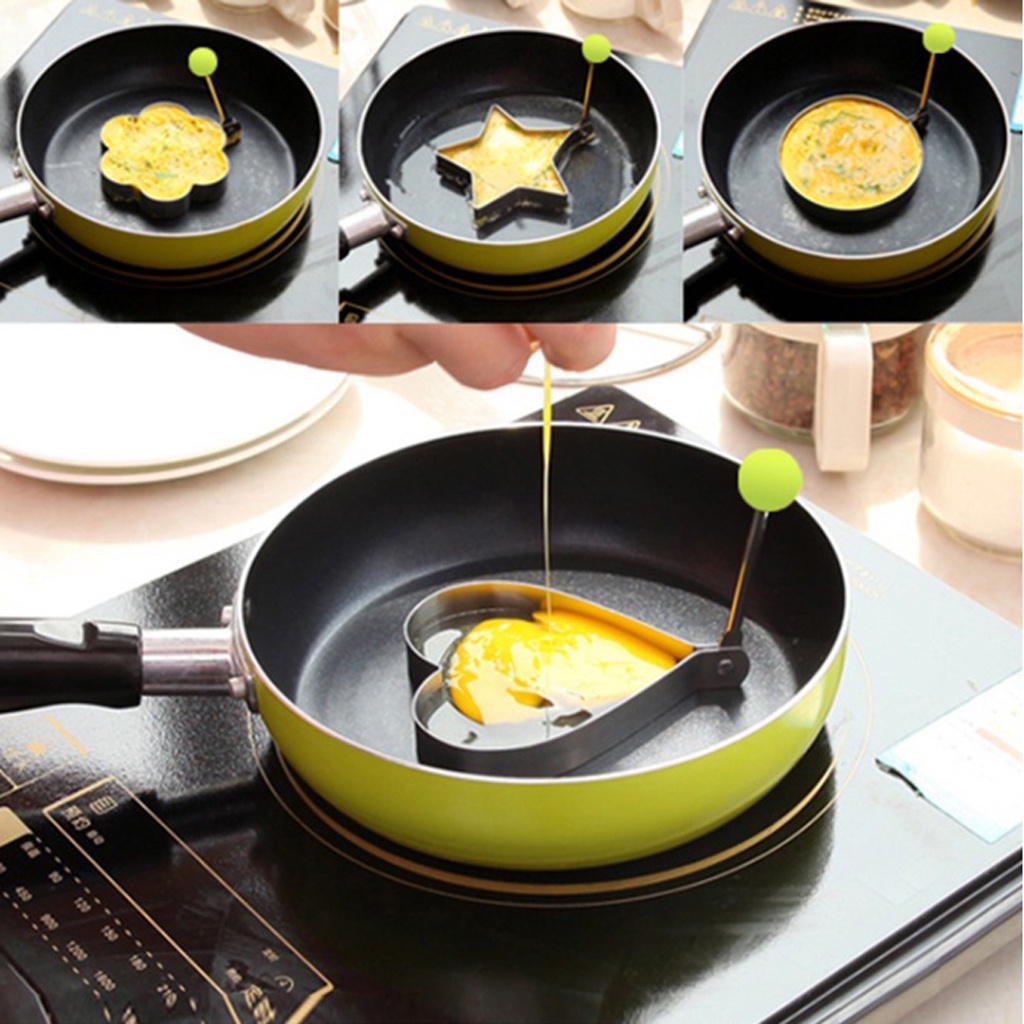 INFY - Cetakan Telur Karakter Telor Ceplok Mata Sapi Dadar Goreng Stainless Steel Pancake R764