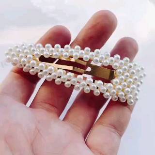 Fasion Jepit Rambut Hairclip Model Barrette Dengan Mutiara 