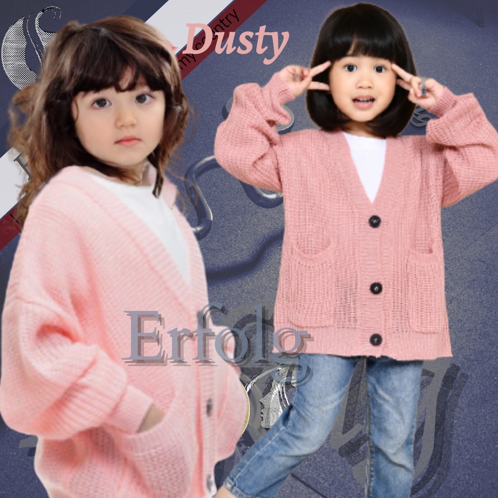 Cardigan LOCY Anak/Rajut Cardigan anak perempuan/Deandra Bahan Rajut Halus dan Tebal