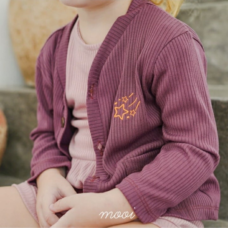 Mooi CARDIGAN RIB KIDS Unisex / Cardigan Anak Rib NEW