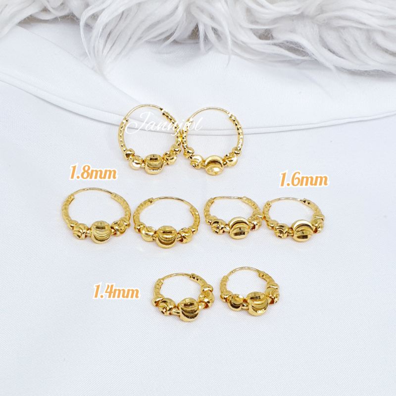 Anting gipsy bulat pentol size 1.4mm,1,6mm,1,8mm