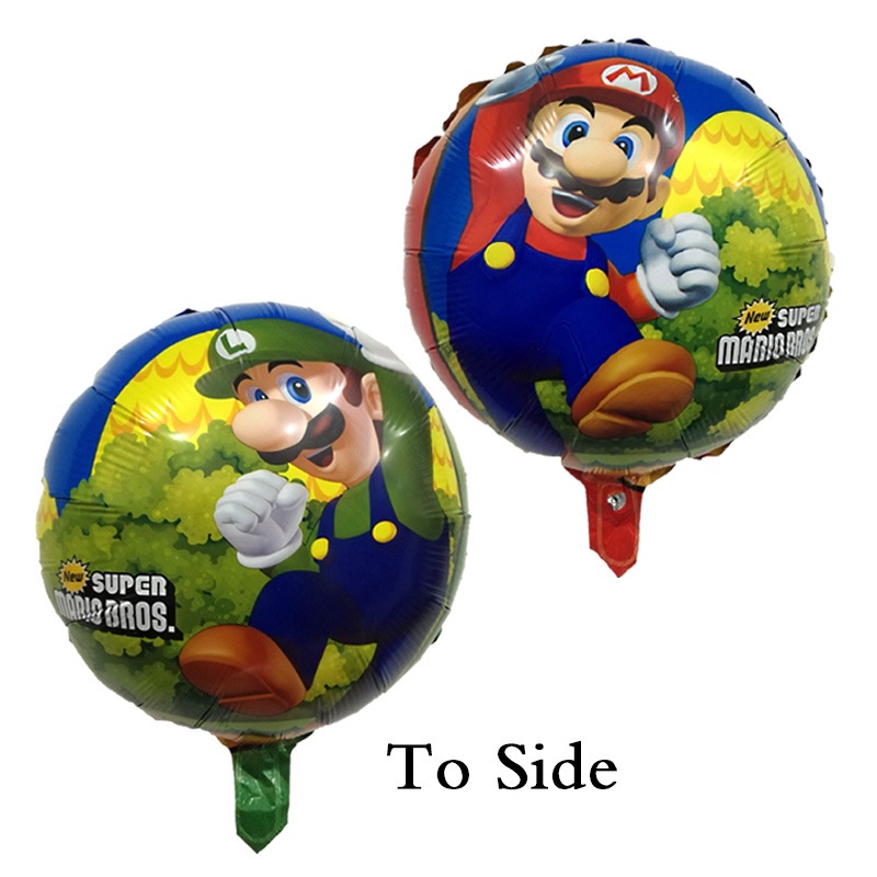 5pcs / lot Balon Aluminum Foil Desain Super Mario Luigi Untuk Dekorasi / Hadiah / Mainan Bayi