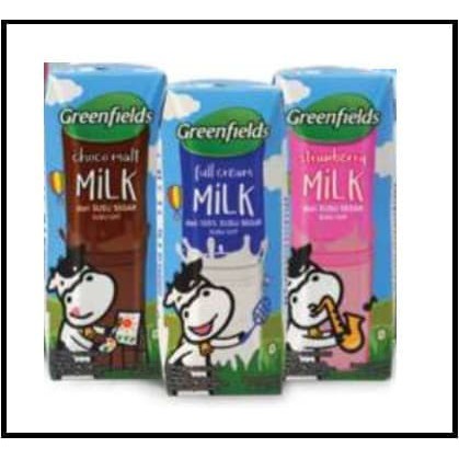 

SUSU GREENFIELDS UHT 125 ML FULL CREAM / CHOCO MALT / STRAWBERRY / SUSU CAIR