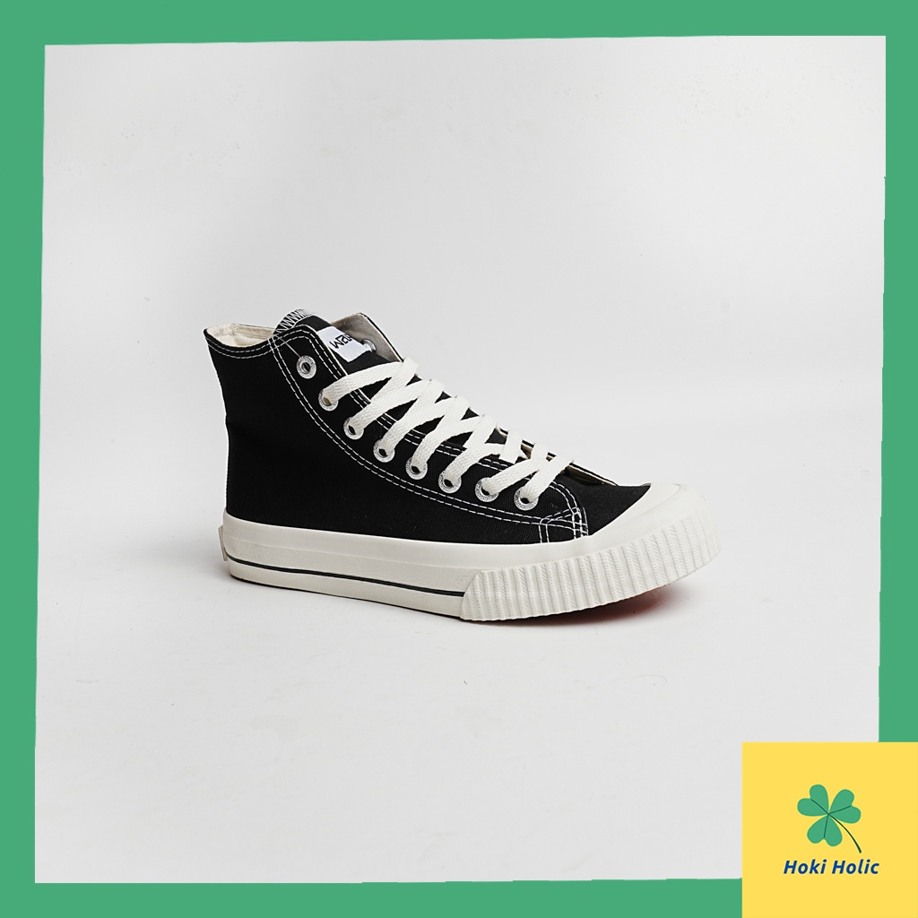 Warrior Venus HC High Original 100% - Sepatu Vulcanized Canvas Pria/Wanita Warrior Original Termurah - Warna Black dan White