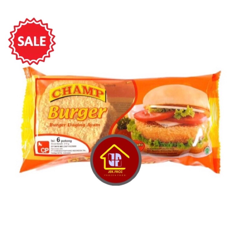 

Champ Burger Daging Ayam Champ isi 6 potong 315gr Champ burger