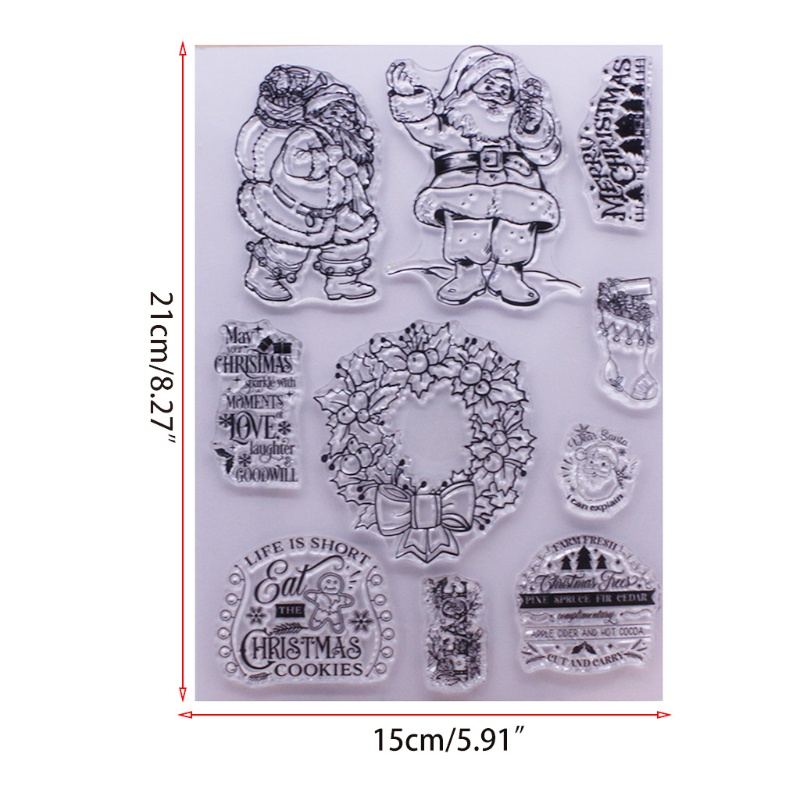 Zzz Stempel Silikon Transparan Motif Santa Claus Natal Untuk Dekorasi Scrapbook / Jurnal DIY