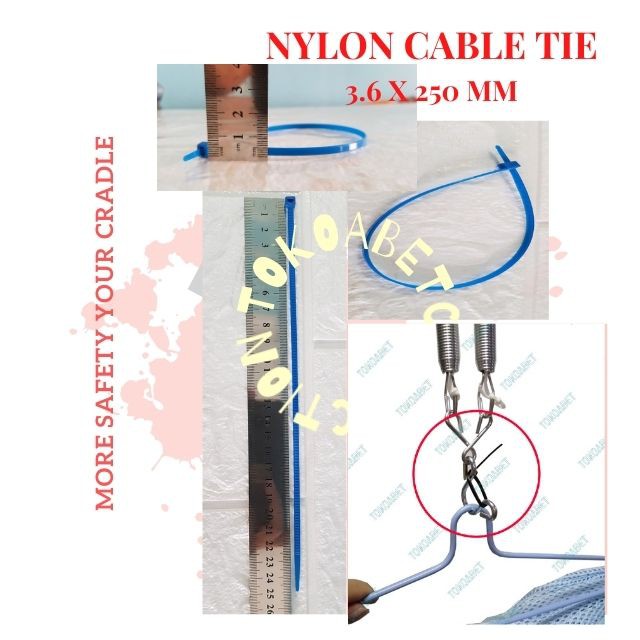 3 PCS Nylon Cable Ties kabel ties ikat besi S per ayunan bayi#tokoabet