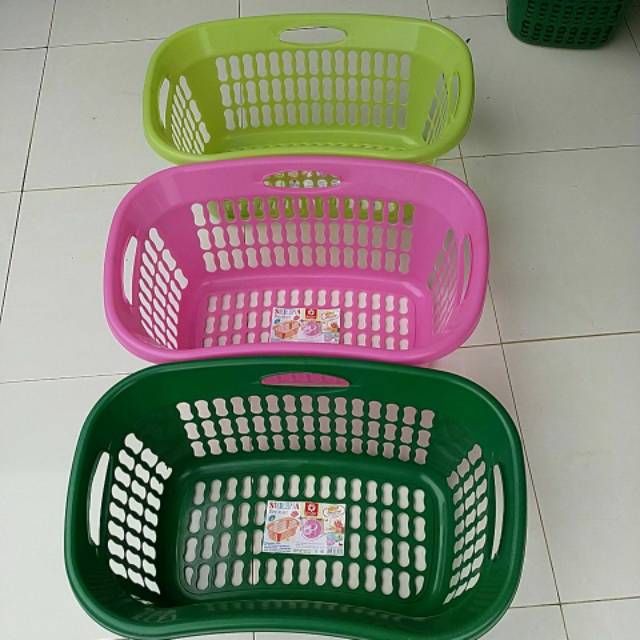 SUNLIFE Keranjang Laundry oval Serena /Keranjang Cucian plastik keranjang popok by gojek