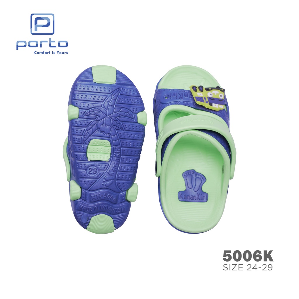 5006K - Porto Leveling Sandal Anak Laki-laki Size 24 - 29 Sepatu Karet Karakter Tayo Bus Lucu Nyaman Awet Bagus