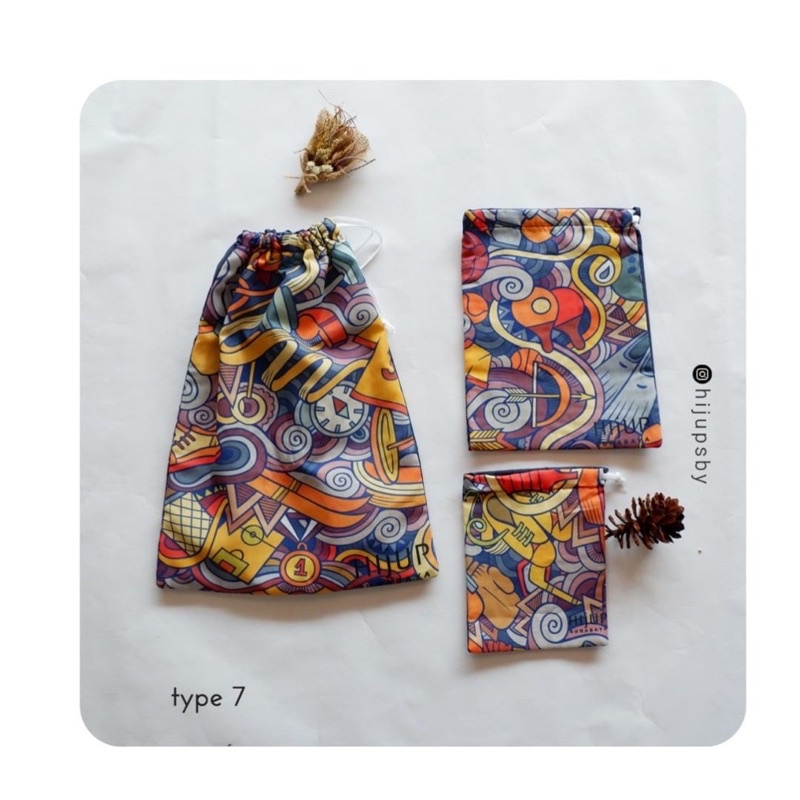 HIJUP Multifungsional Pouch Serbaguna Tempat Makeup Mukena Multifungsi Pouch