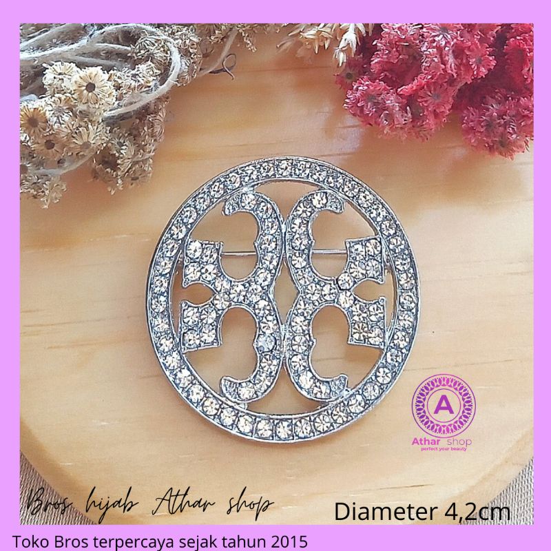Bros hijab Athar shop pin bross dada Bros jilbab kerudung terbaru brooch signature permata kilau mewah