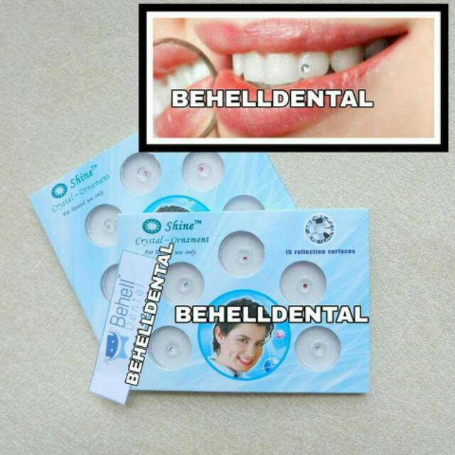 BERLIAN GIGI + LEM | Teeth Diamond Permata Shine Crystal | Dental Bening Clear Warna Warni isi 5