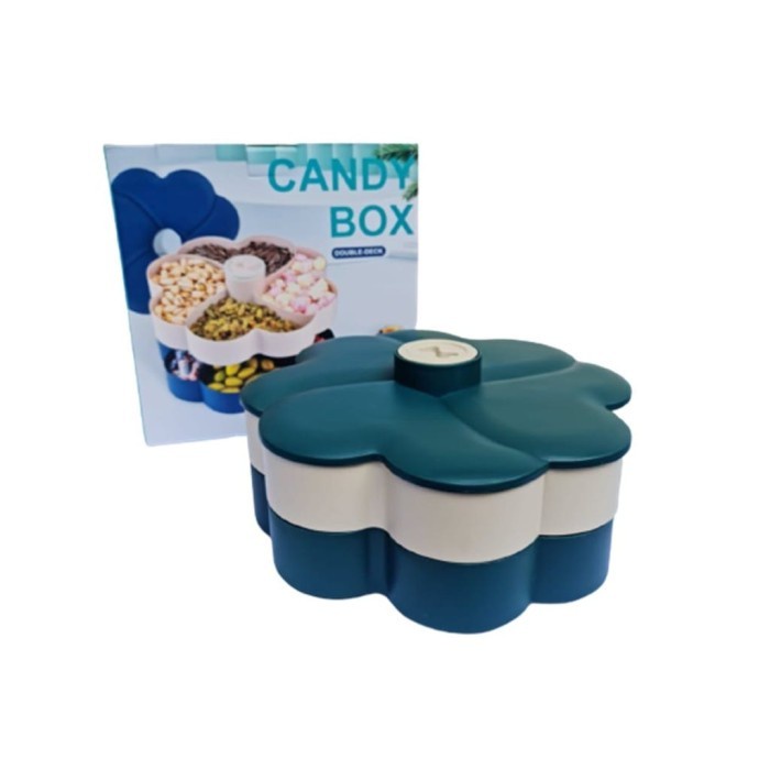 Toples Bunga 2 Susun Flower Candy Box Tempat Kue Permen Imlek Lebaran