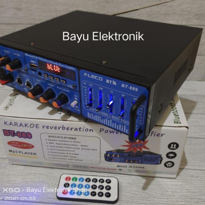 Terbaru LR090 Power Amplifier Subwoofer Fleco BT-889 Original Amplifier Bluetooth Stereo Karaoke M