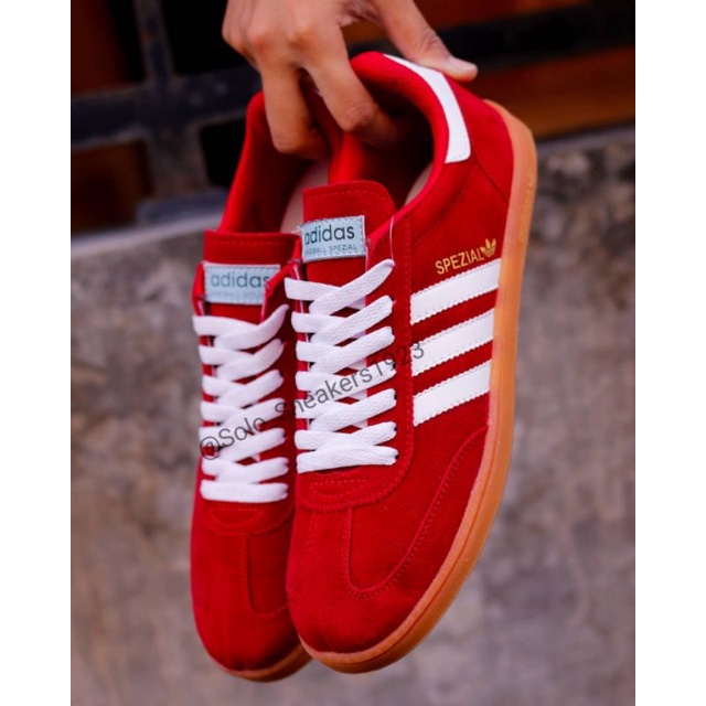 TOP SELER SEPATU PRIA SNEAKERS KASUAL ADIDAS SPEZIAL / SAMBA / MUNCHEN / HAMBURG HANDSBAL-Sp. Merah Putih