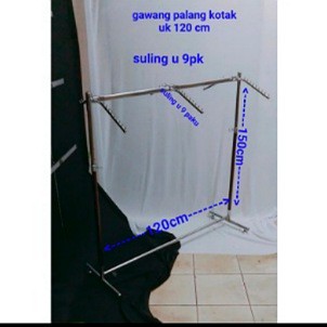 Paket Gawang palang kotak 120 cm + suling kotak  9 paku(6 pcs)